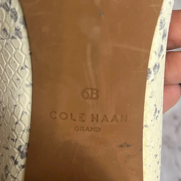 Cole Haan woman’s Karena Chalk Python Print Leather Block Heel Pump size 6B - Picture 7 of 7